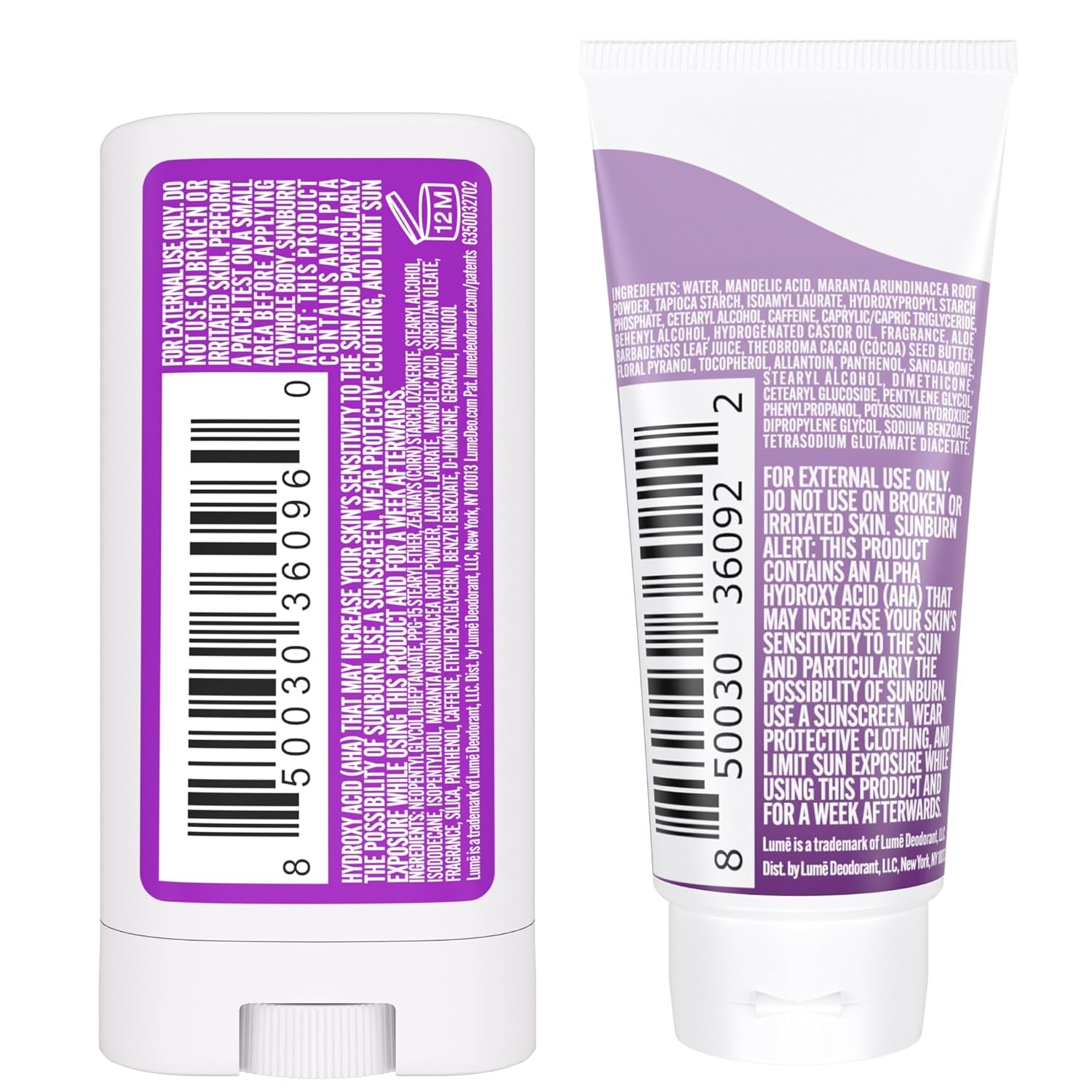 image:imageLume Whole Body Deodorant Invisible Cream Solid Stick Mini Bundle 72 Hour Odor Control Aluminum amp Baking Soda Free Skin Loving 05 Ounce Each Travel Trial Size Minis Clean TangerineLavender Sage