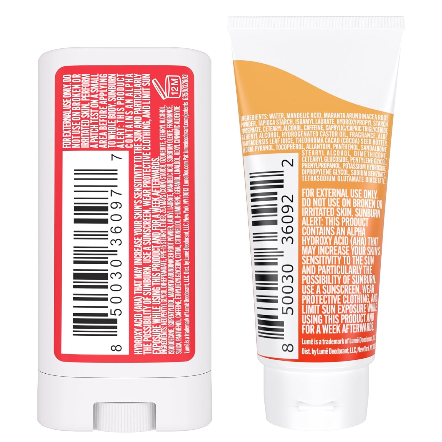 image:imageLume Whole Body Deodorant Invisible Cream Solid Stick Mini Bundle 72 Hour Odor Control Aluminum amp Baking Soda Free Skin Loving 05 Ounce Each Travel Trial Size Minis Clean TangerineClean Tangerine