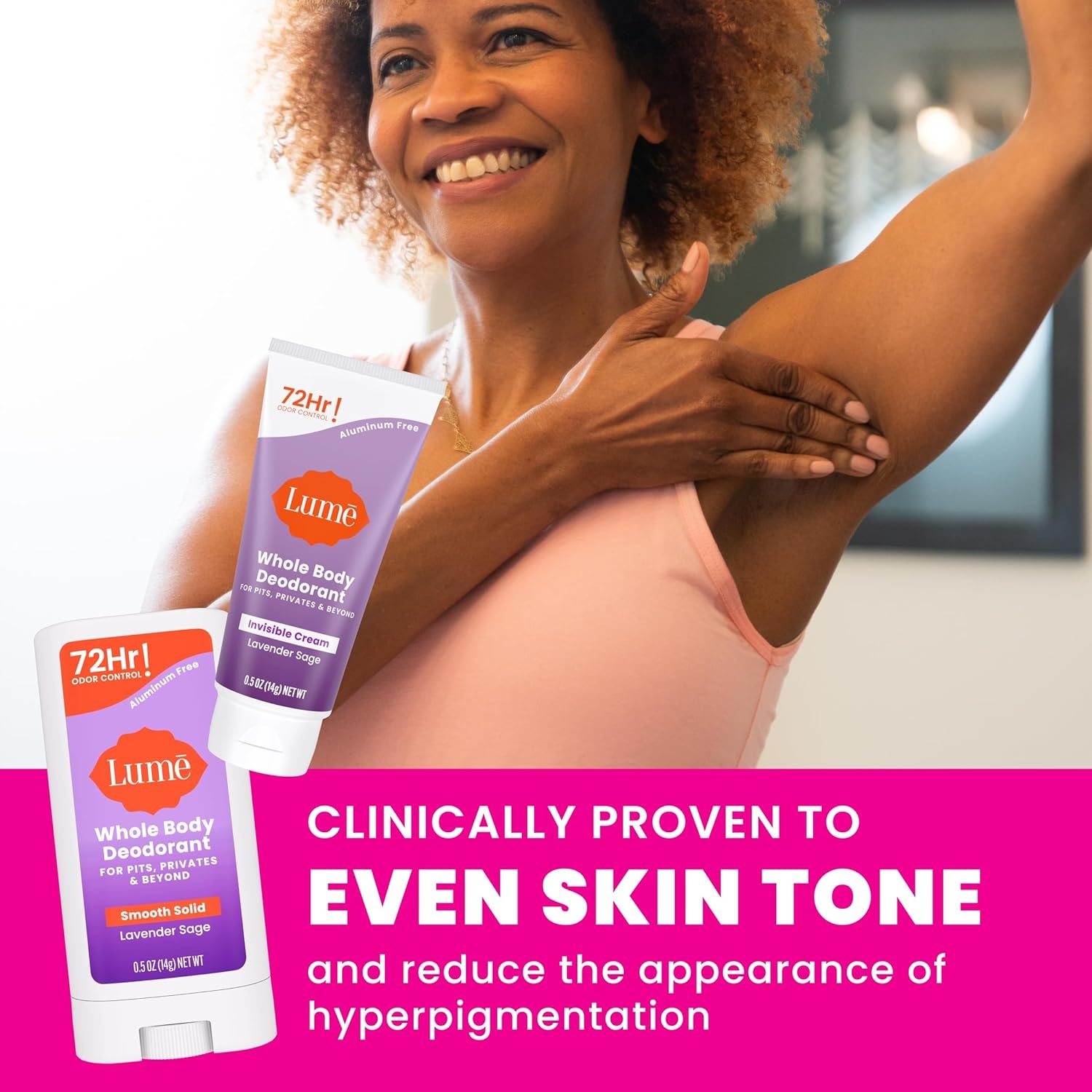image:imageLume Whole Body Deodorant Invisible Cream Solid Stick Mini Bundle 72 Hour Odor Control Aluminum amp Baking Soda Free Skin Loving 05 Ounce Each Travel Trial Size Minis Clean TangerineLavender Sage